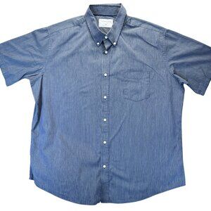 Croft & Barrow Mens Blue Striped Short Sleeve Shirt XXL Easy Care